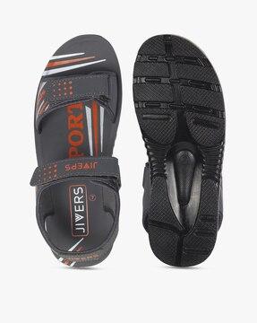 printed dual strap sandals with velcro