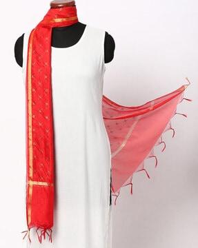 printed dupatta with contrast border