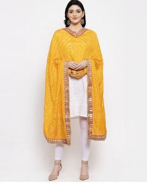 printed dupatta with embellished border