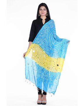 printed dupatta with embellishment