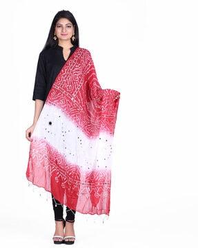 printed dupatta with embellishment