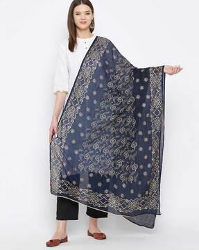 printed dupatta with floral motifs