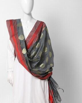 printed dupatta with fringes