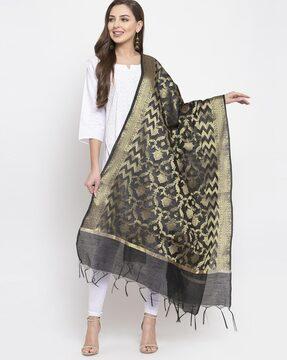 printed dupatta with fringes