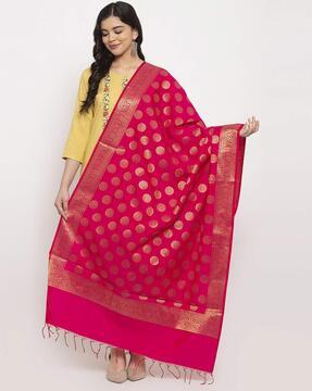 printed dupatta with fringes