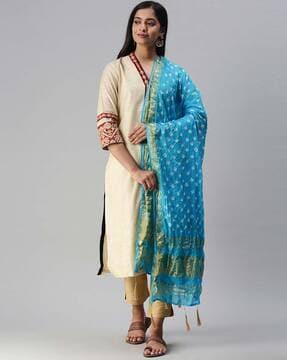 printed dupatta with tassels