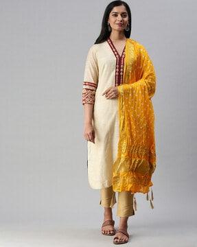 printed dupatta with tassels