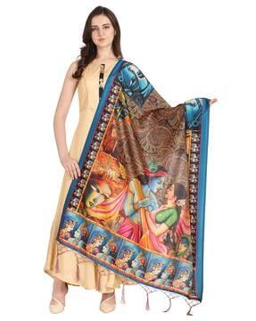 printed dupatta with tassels