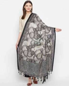 printed dupatta with tassels