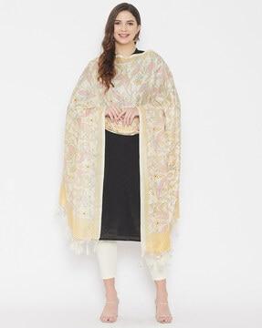 printed dupatta with tassels