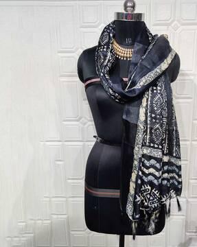 printed dupatta with tassels