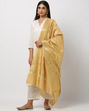 printed dupatta with tassels