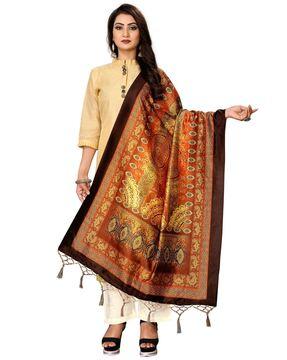 printed dupatta with tassels