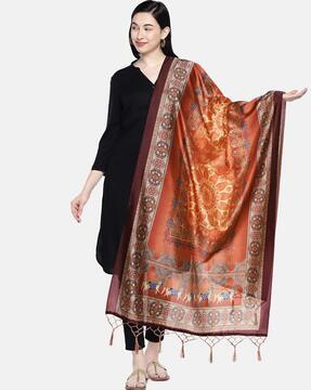 printed dupatta with tassels