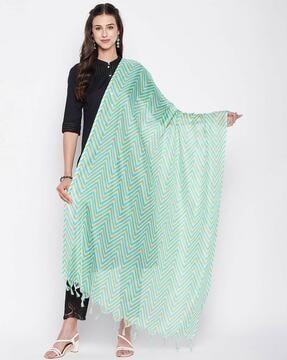 printed dupatta with tassels