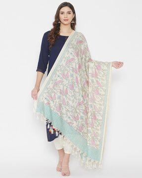 printed dupatta with tassels