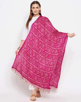 printed dupatta with tassels