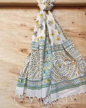 printed dupatta with tassels