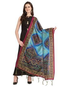 printed dupatta with tassels