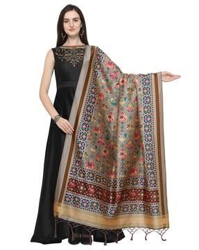 printed dupatta with tassels