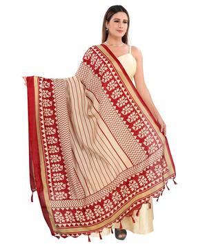 printed dupatta with tassels