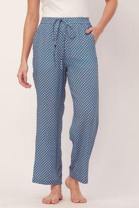 printed elastic waist pajamas women�s lounge pant with pockets - light blue