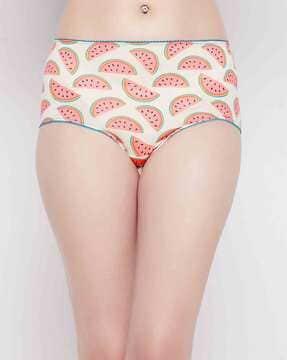 printed elasticated waist hipster pantie