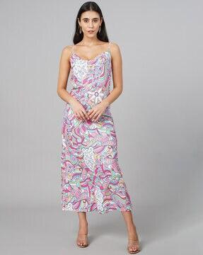 printed empire dress with strappy sleeves