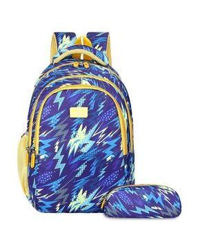 printed everyday backpack with pouch