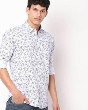 printed extra slim fit shirt with patch pocket