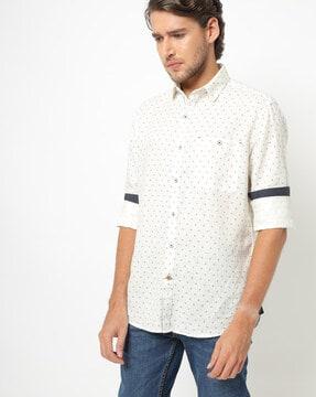 printed extra slim fit shirt with patch pocket