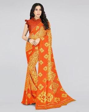 printed faux georgette saree