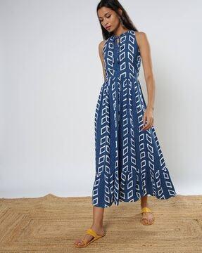 printed fit & flare dress