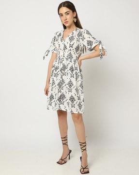 printed fit & flare dress