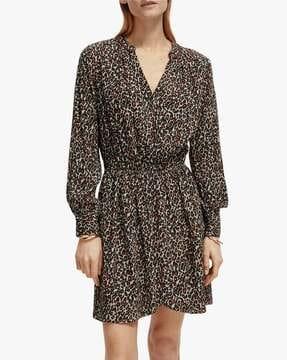 printed fit & flare dress