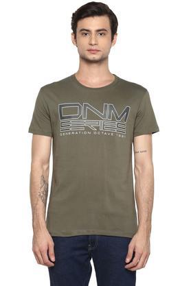printed fit mens t-shirt - olive