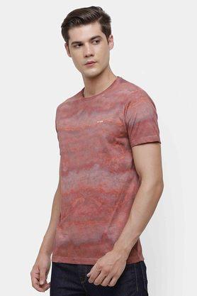 printed fit mens t-shirt - rust