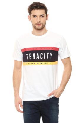 printed fit mens t-shirt - white