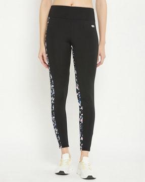 printed fitted track pants