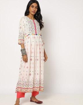 printed flare kurta