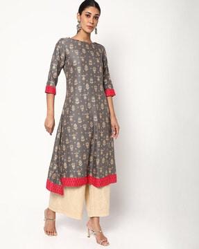 printed flared kurta