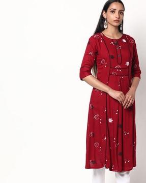 printed flared kurta