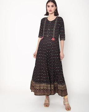 printed flared kurta