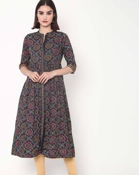 printed flared kurta