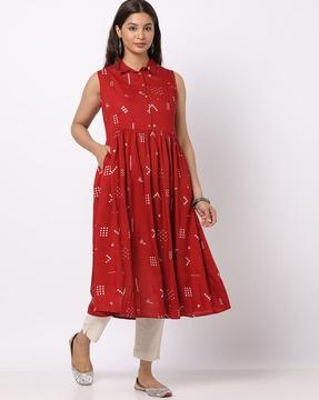 printed flared kurta