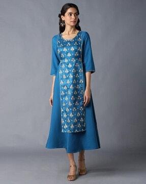 printed flared kurta