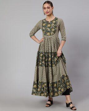 printed flared kurta