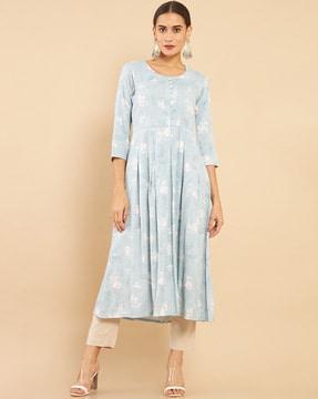 printed flared kurta