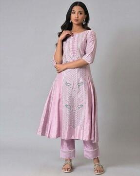 printed flared kurta