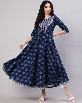 printed flared kurta